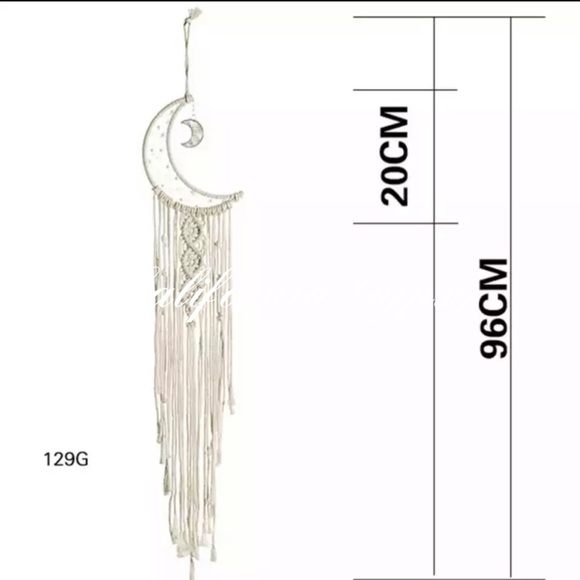 Macrame Dream Catcher Moon Boho Wall Art - Picture 2 of 4